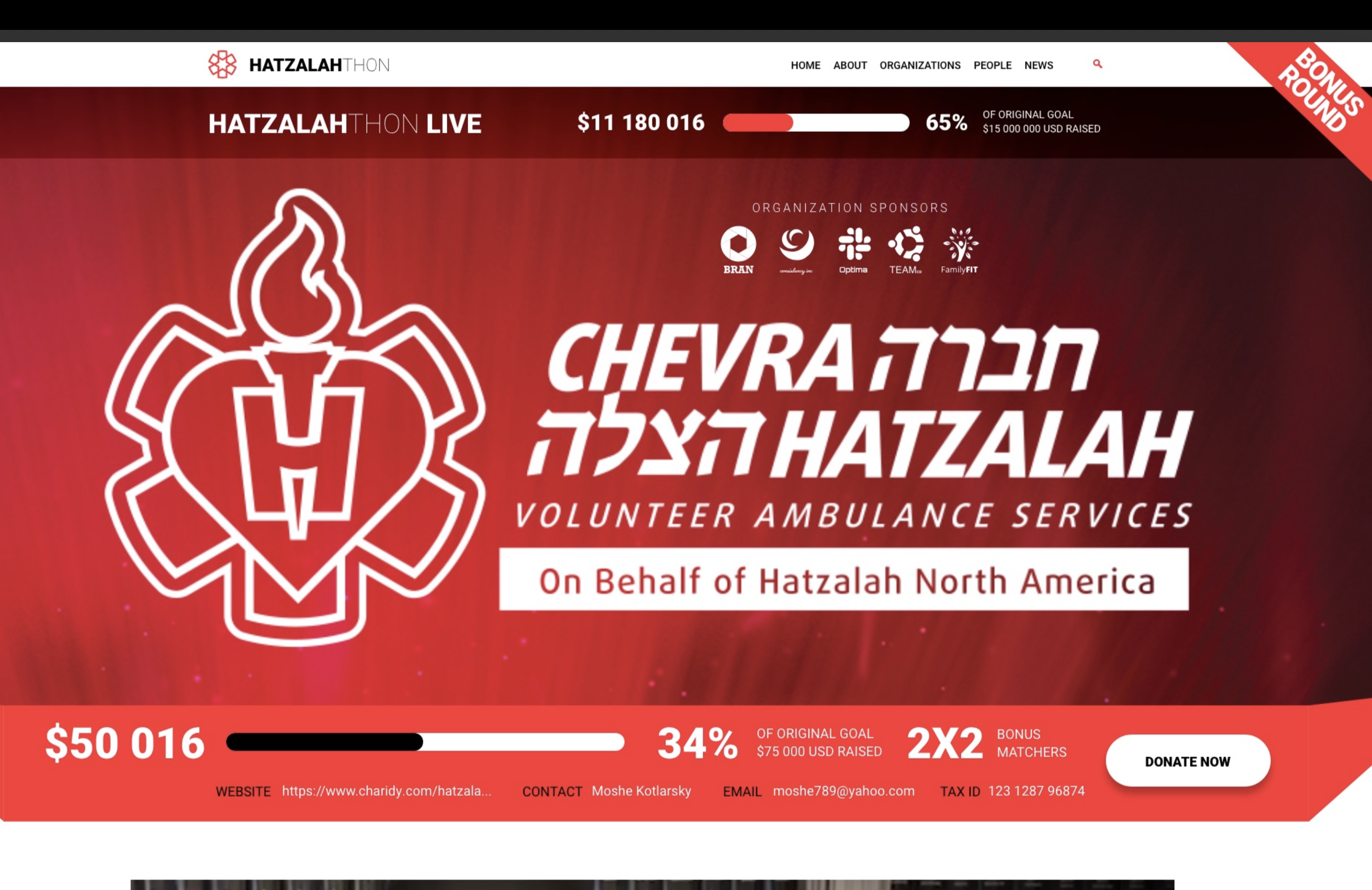 Hatzalah-Thon Live Platform